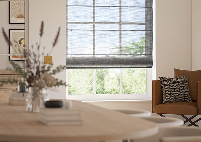 Novara Voile, Pebble Grey - Motorised Roman Blind - Image 5